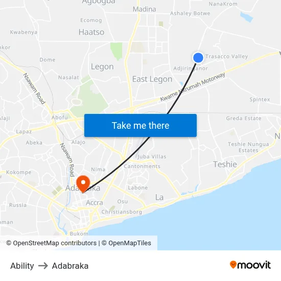 Ability to Adabraka map