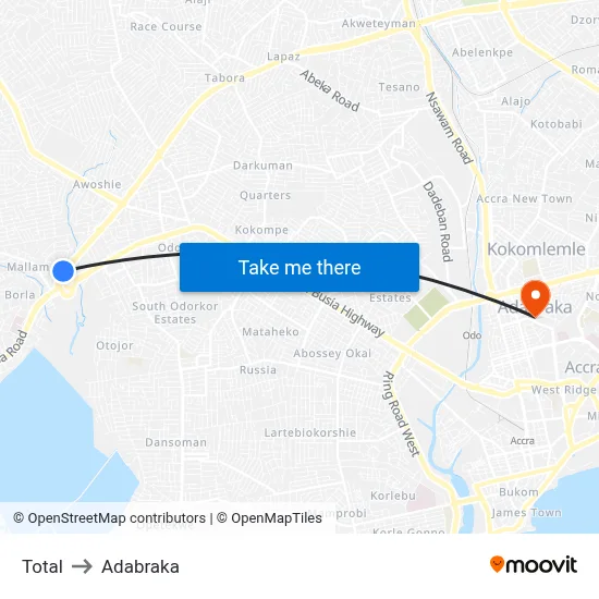 Total to Adabraka map