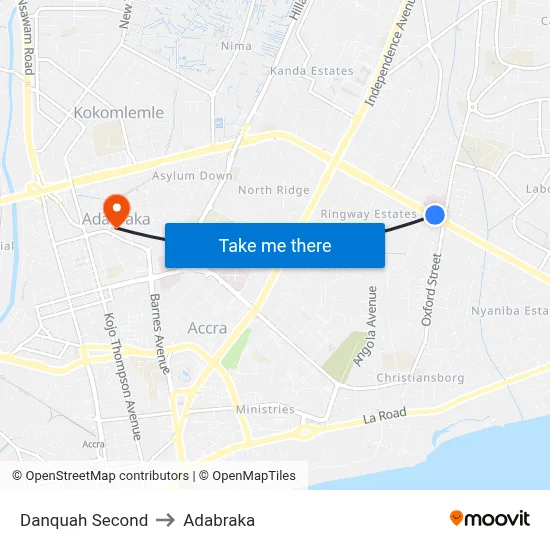 Danquah Second to Adabraka map