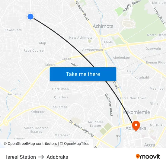 Isreal Station to Adabraka map