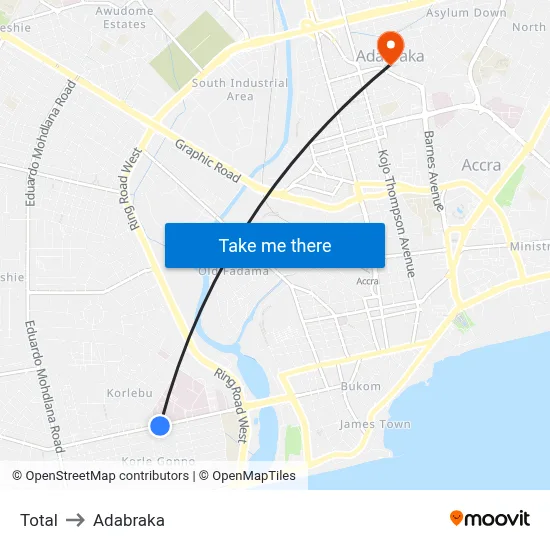 Total to Adabraka map