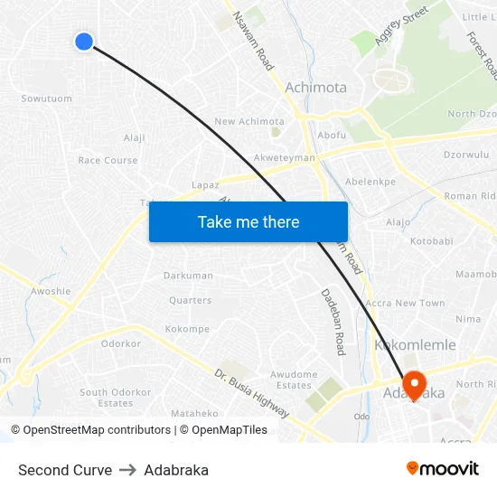 Second Curve to Adabraka map