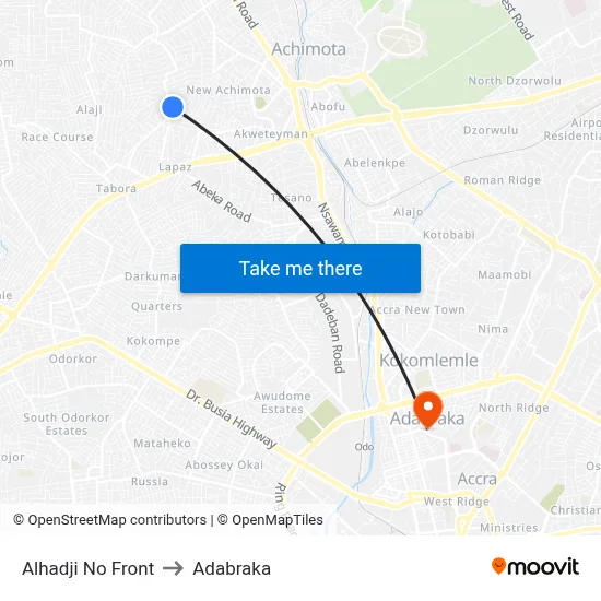 Alhadji No Front to Adabraka map