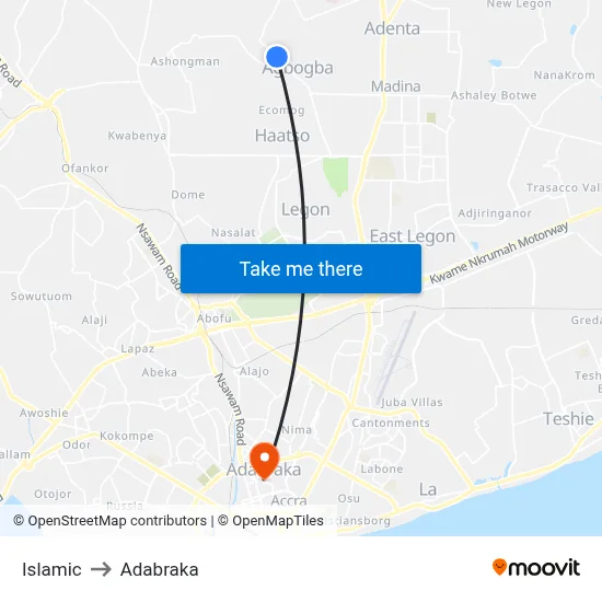 Islamic to Adabraka map