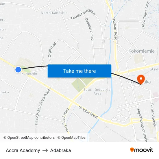 Accra Academy to Adabraka map
