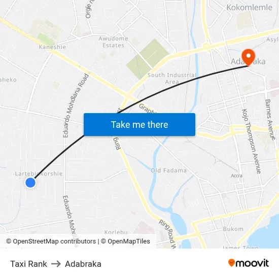 Taxi Rank to Adabraka map