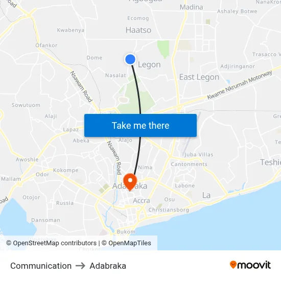 Communication to Adabraka map