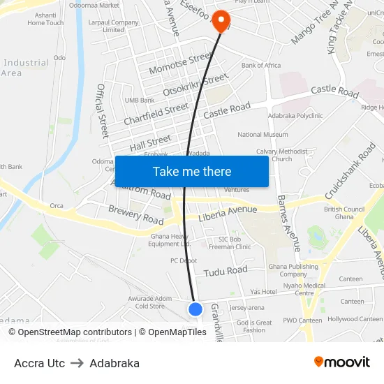 Accra Utc to Adabraka map