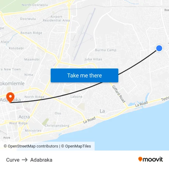 Curve to Adabraka map