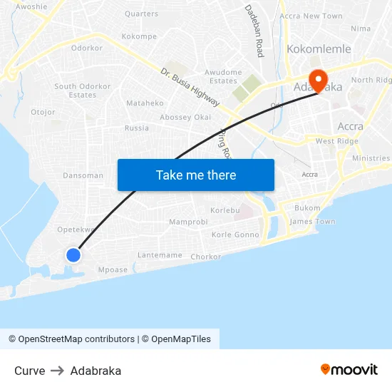 Curve to Adabraka map