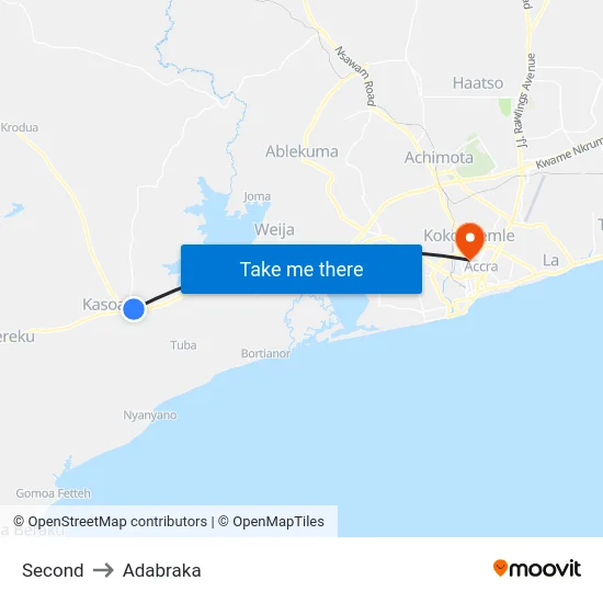 Second to Adabraka map