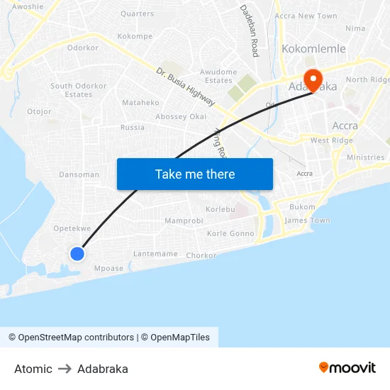 Atomic to Adabraka map