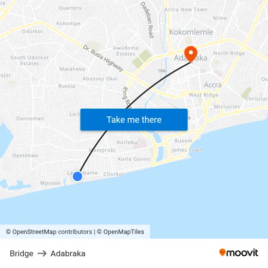 Bridge to Adabraka map