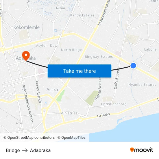 Bridge to Adabraka map