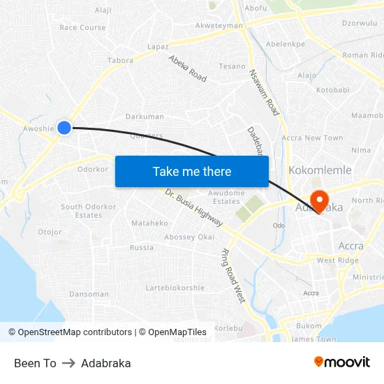 Been To to Adabraka map