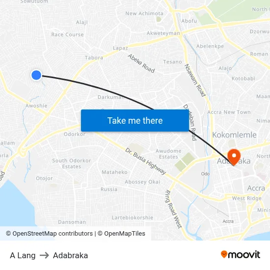 A Lang to Adabraka map