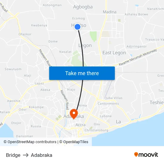Bridge to Adabraka map