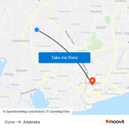 Curve to Adabraka map