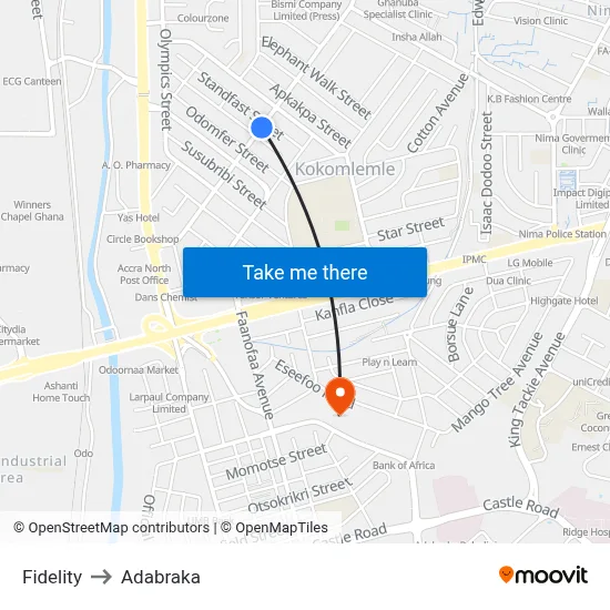 Fidelity to Adabraka map