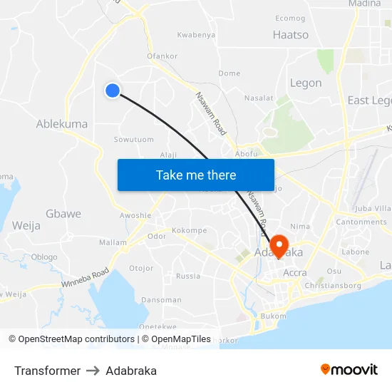 Transformer to Adabraka map