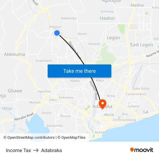 Income Tax to Adabraka map
