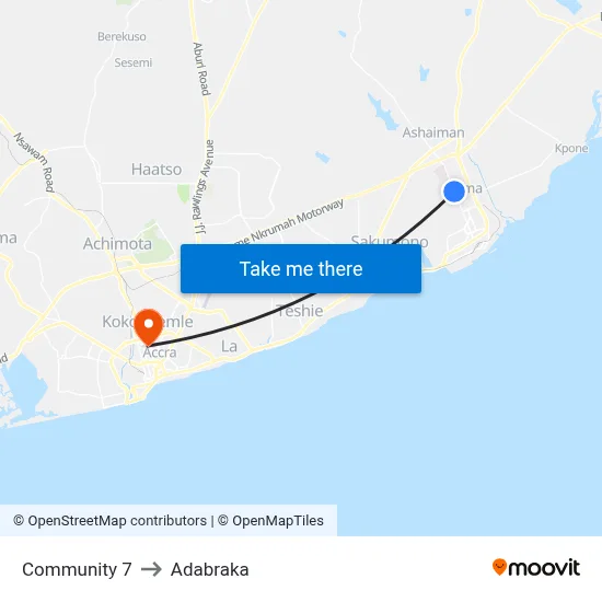 Community 7 to Adabraka map