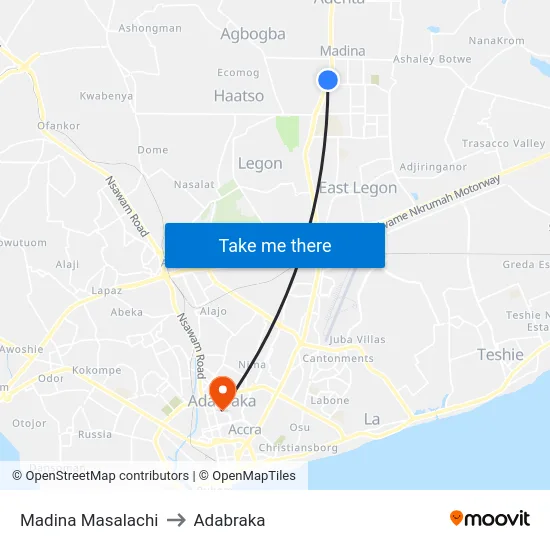 Madina Masalachi to Adabraka map