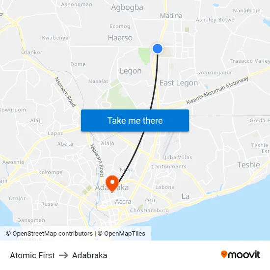 Atomic First to Adabraka map