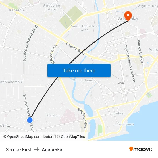 Sempe First to Adabraka map