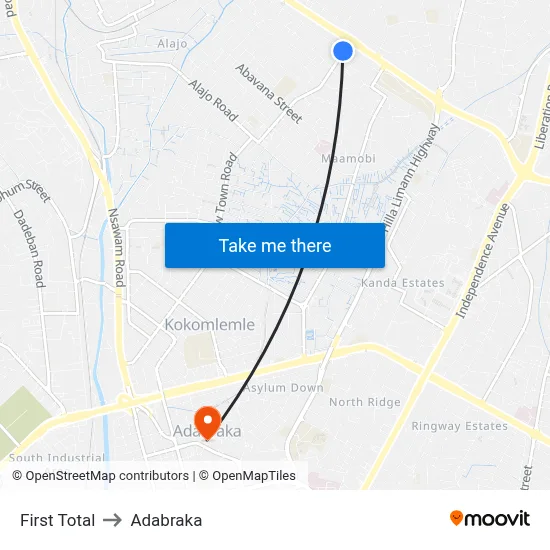 First Total to Adabraka map