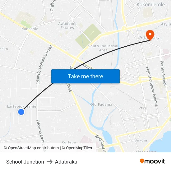 School Junction to Adabraka map