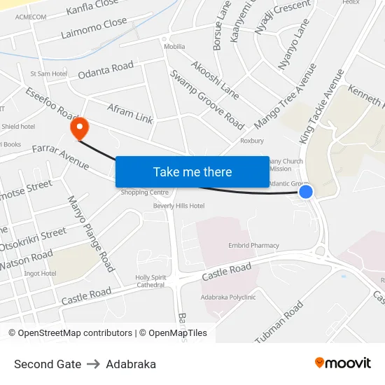 Second Gate to Adabraka map