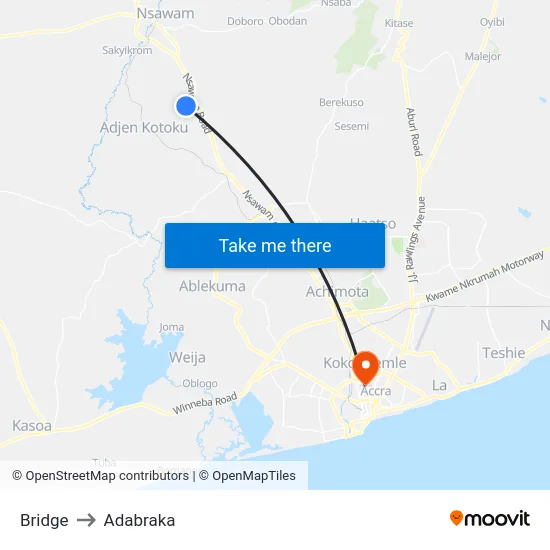 Bridge to Adabraka map