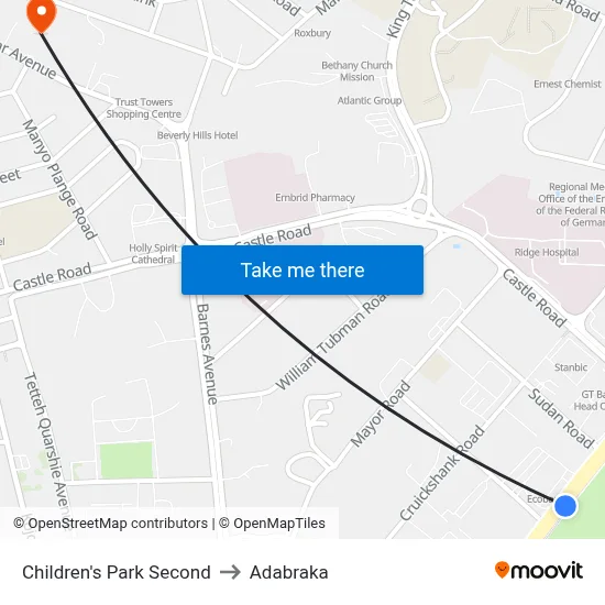 Children's Park Second to Adabraka map