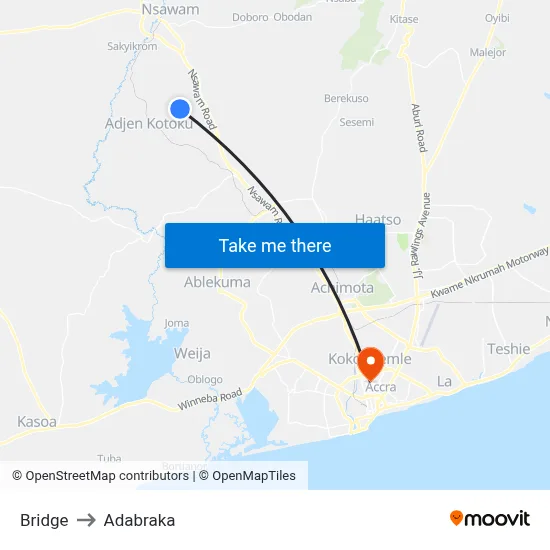 Bridge to Adabraka map