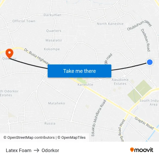 Latex Foam to Odorkor map