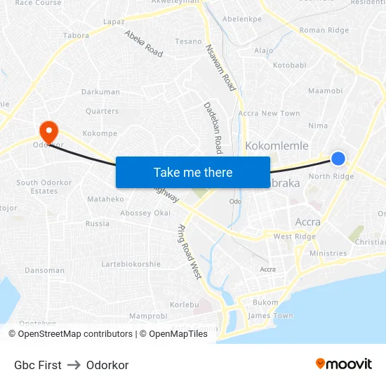 Gbc First to Odorkor map