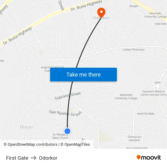 First Gate to Odorkor map