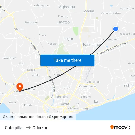 Caterpillar to Odorkor map