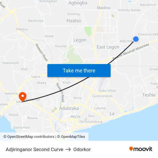 Adjiringanor Second Curve to Odorkor map