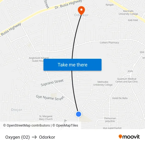 Oxygen (O2) to Odorkor map