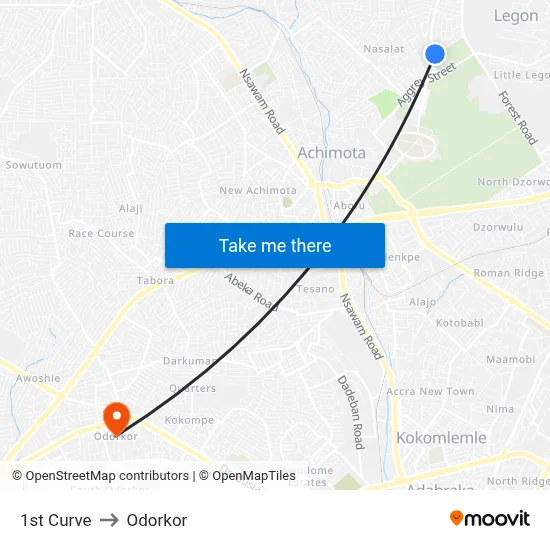 1st Curve to Odorkor map