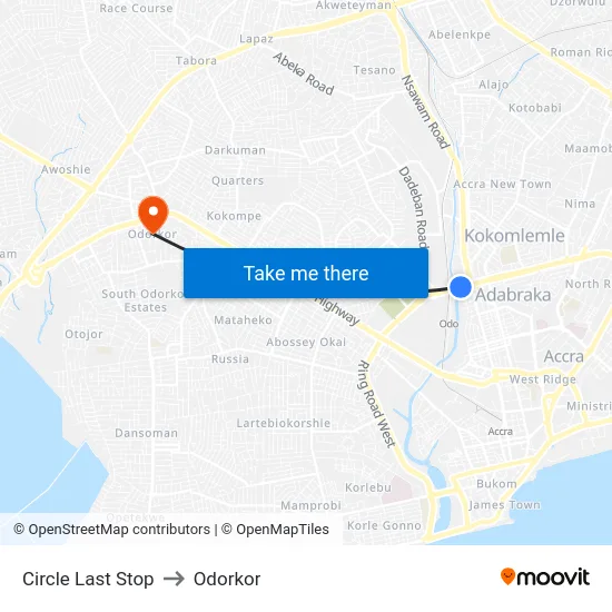 Circle Last Stop to Odorkor map