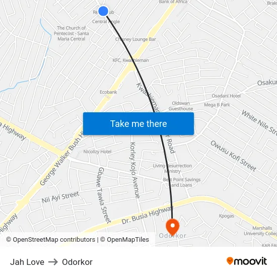 Jah Love to Odorkor map