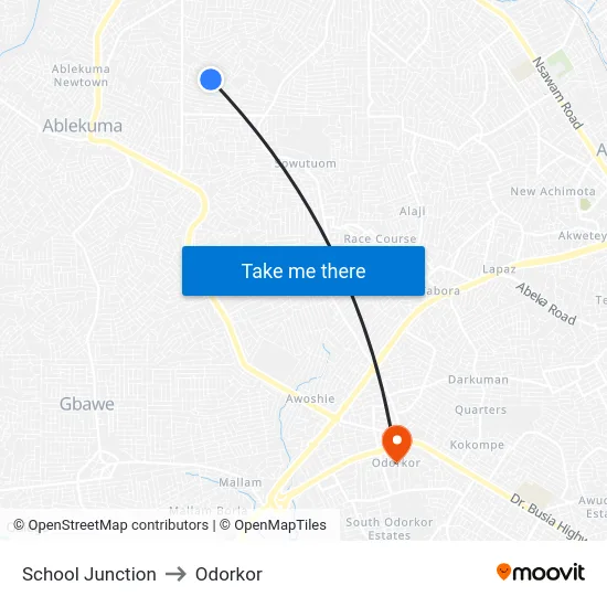 School Junction to Odorkor map