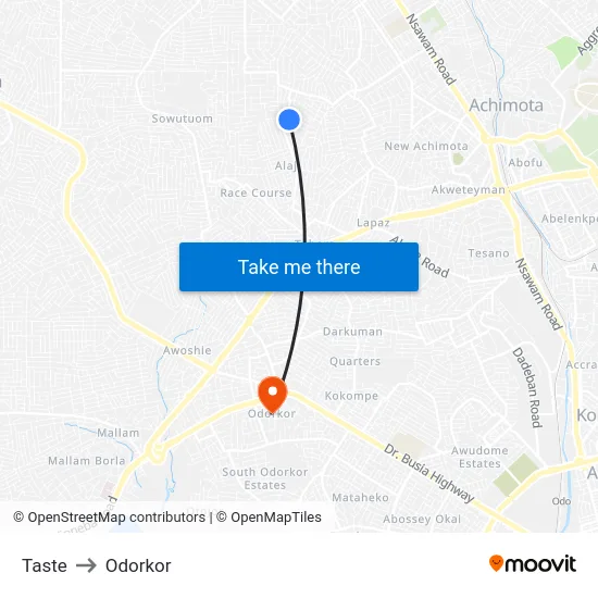 Taste to Odorkor map