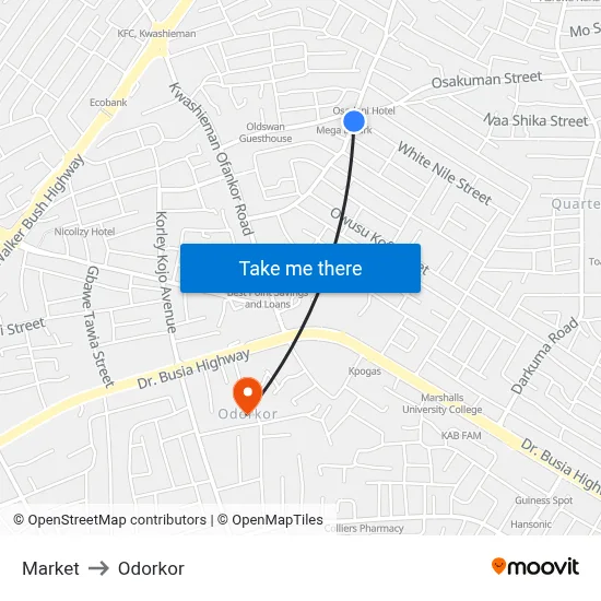 Market to Odorkor map