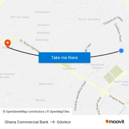 Ghana Commercial Bank to Odorkor map