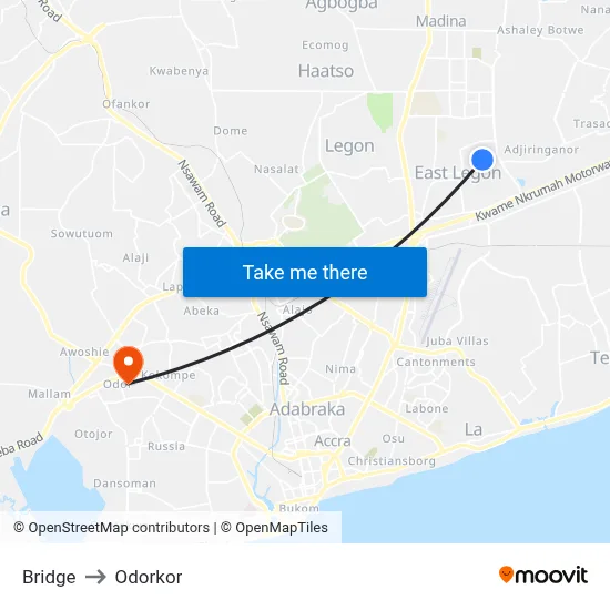 Bridge to Odorkor map