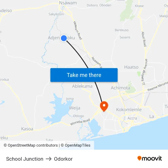 School Junction to Odorkor map